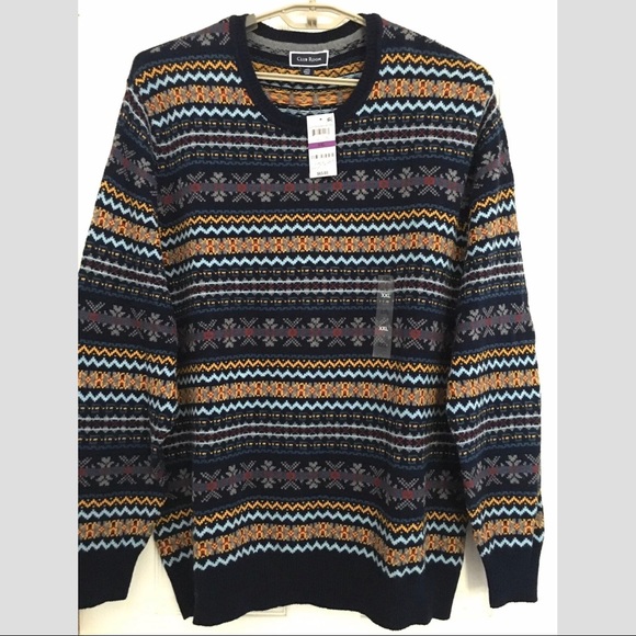 Club Room Crew Neck Sweater Multi striped XXL NWT NWT Club Room Crew Neck Sweater Multi striped XXL NWT NWT